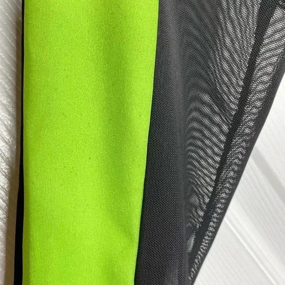 Superdown Mesh Long Sleeve 1/4 Zip Bodycon Mini Dress Black Green Womens Small - Picture 10 of 12